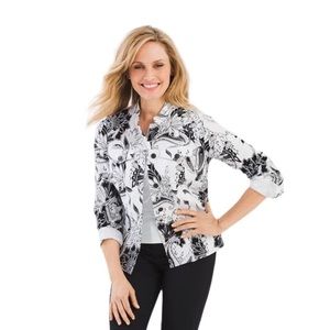 🆕 NWT Chico's  
PALM SPRINGS FLORAL
SATEEN JACKET
Chico’s Size 3 (16/18) XL